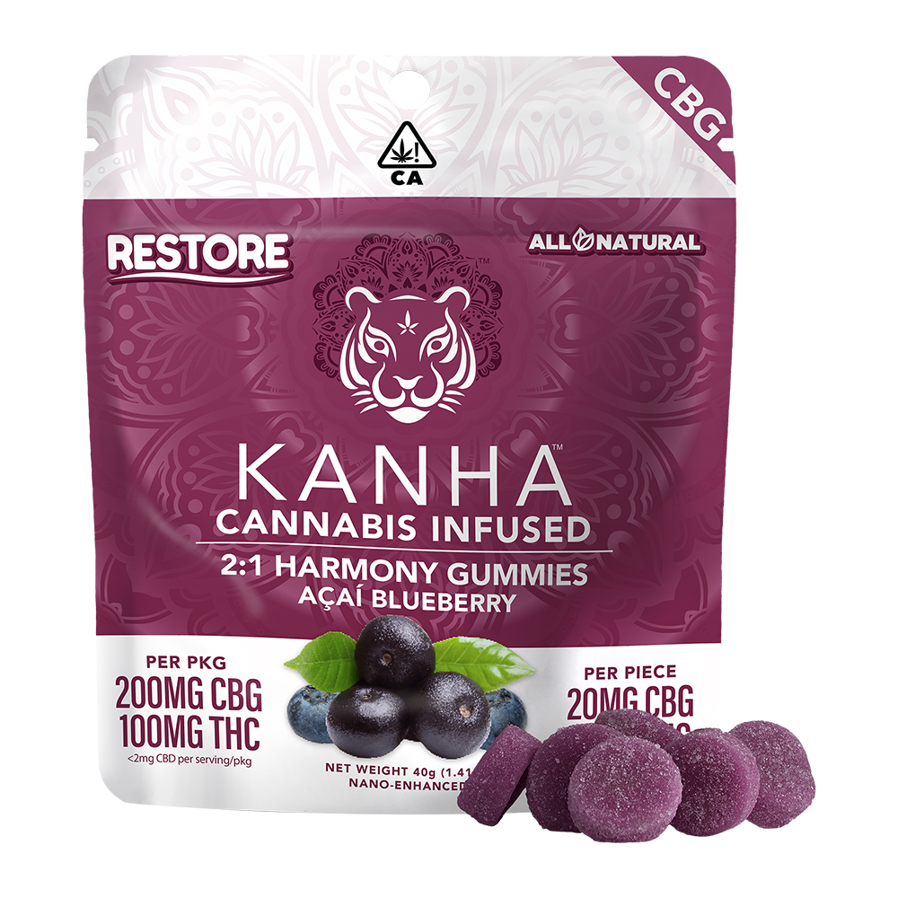 Harmony Restore 2:1 Acai Blueberry [10pk] (200mg CBG /100mg THC)