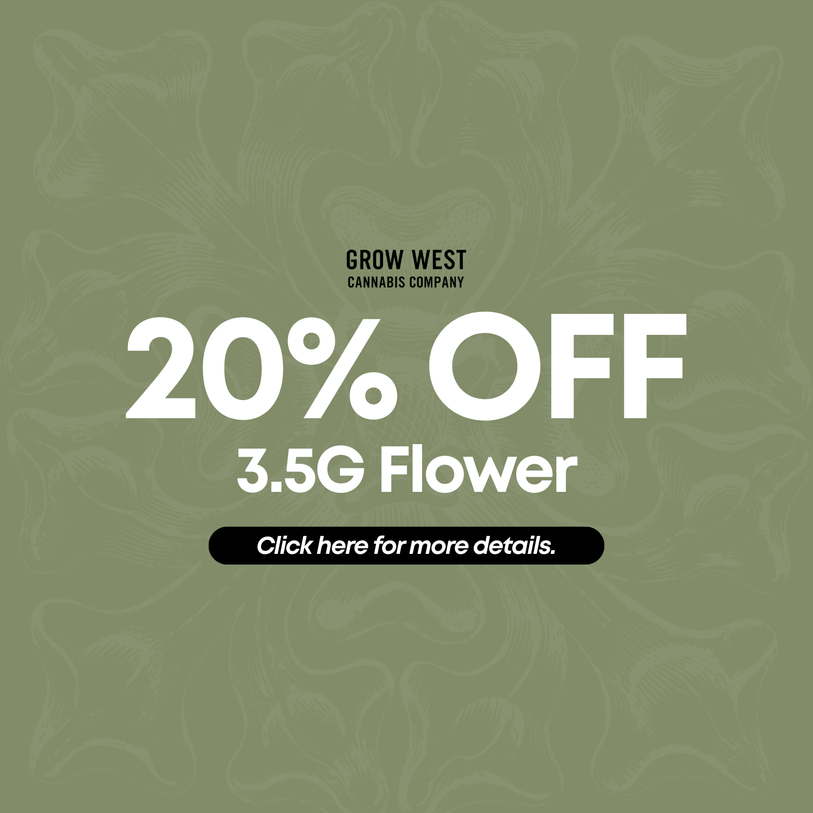 20% Off 3.5G Flower special