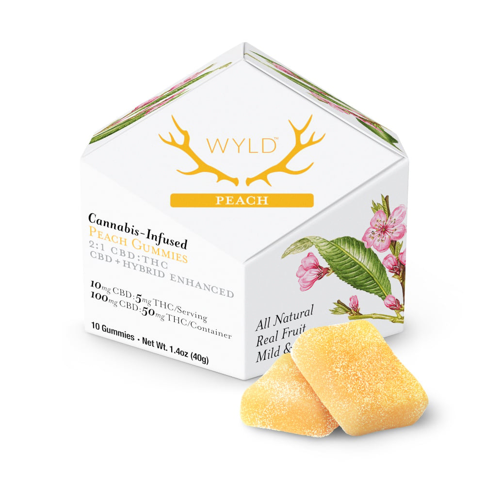 Peach 2:1 CBD + Hybrid Enhanced Gummies | 100mg CBD:50mg THC