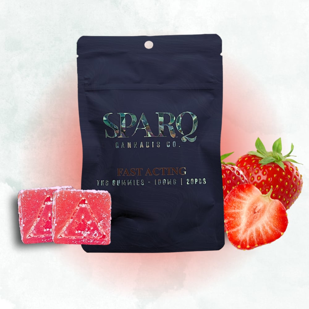 Sparq - Strawberry Indica Fast Acting Gummies (100mg 20pk)