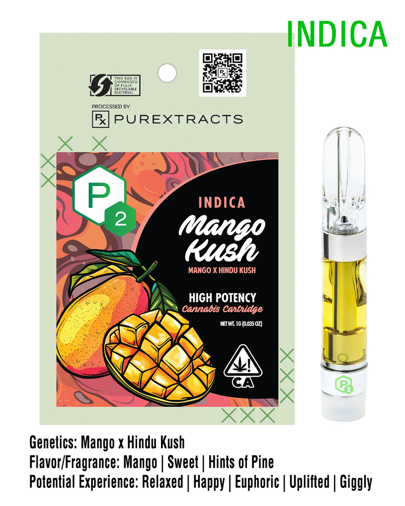 Mango Kush - Indica - P2 High Potency Cartridge - 1g