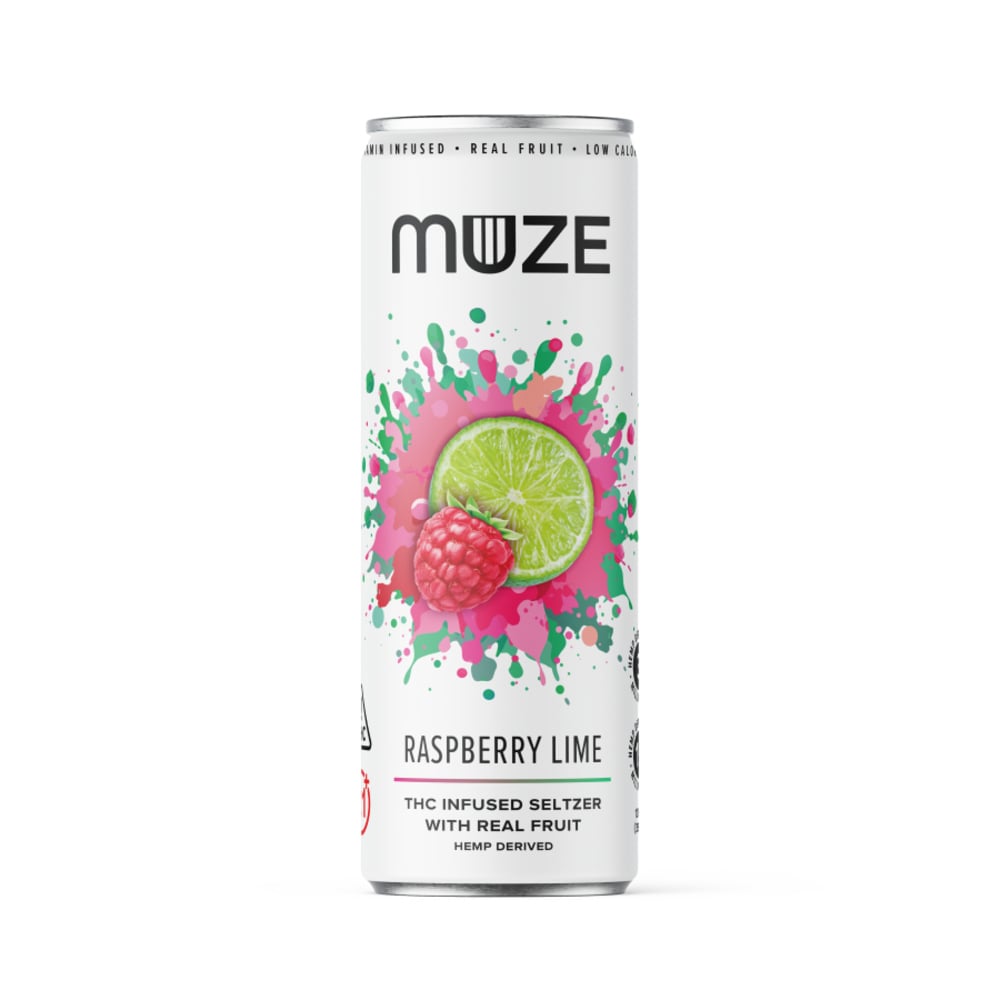 MUZE - Hemp Derived Raspberry Lime 12oz (3mg THC 15mg CBG)
