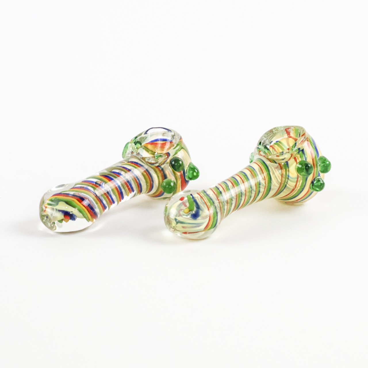 3.5" Fumed Rainbow Ribbon Spoon Pipe