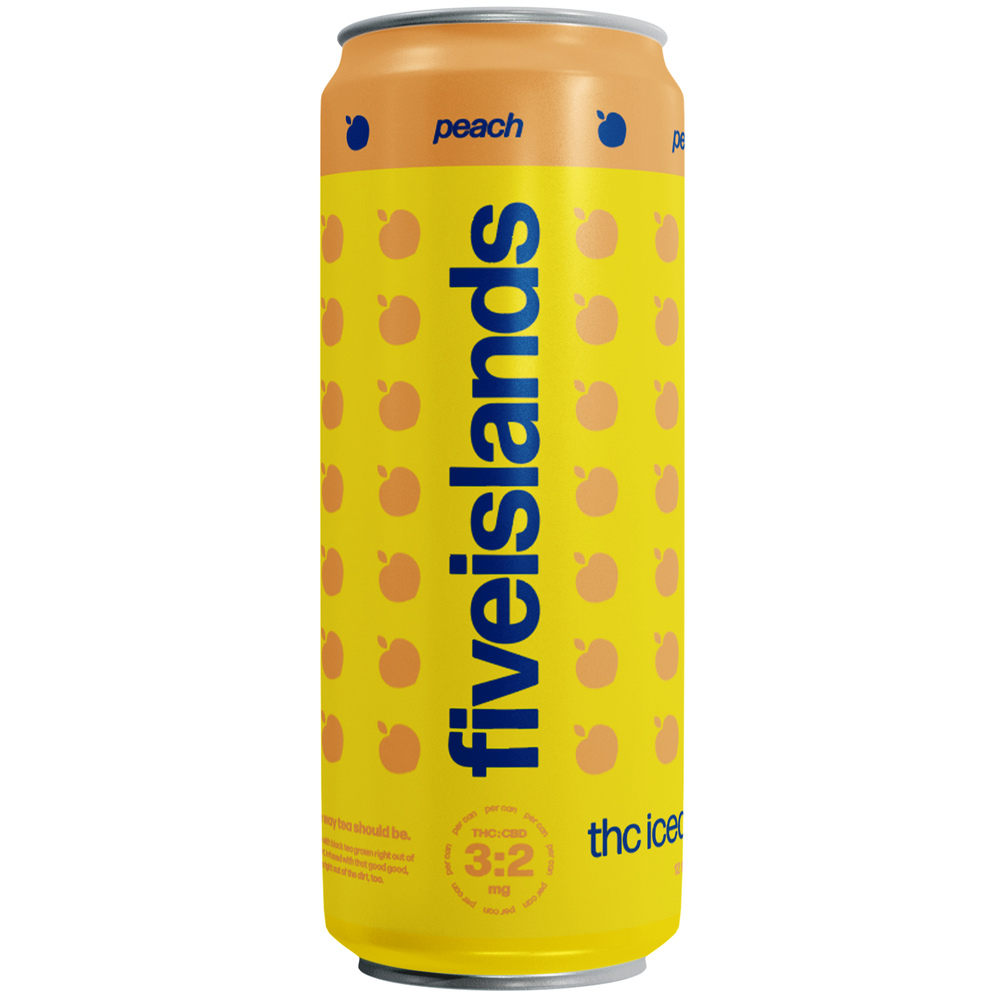 Five Islands - Hemp Derived Peach Tea 12oz (3mg THC 2mg CBD)