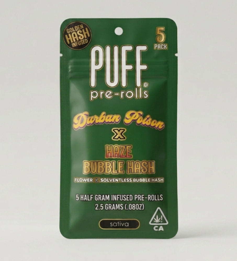 Durban Poison x Haze Bubble Hash Pack - Sativa - 5 pack [2.5g]