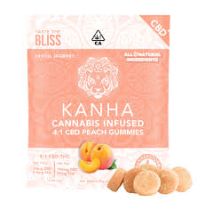 PEACH GUMMIES INFUSED 4:1 CBD:THC - 100 MG