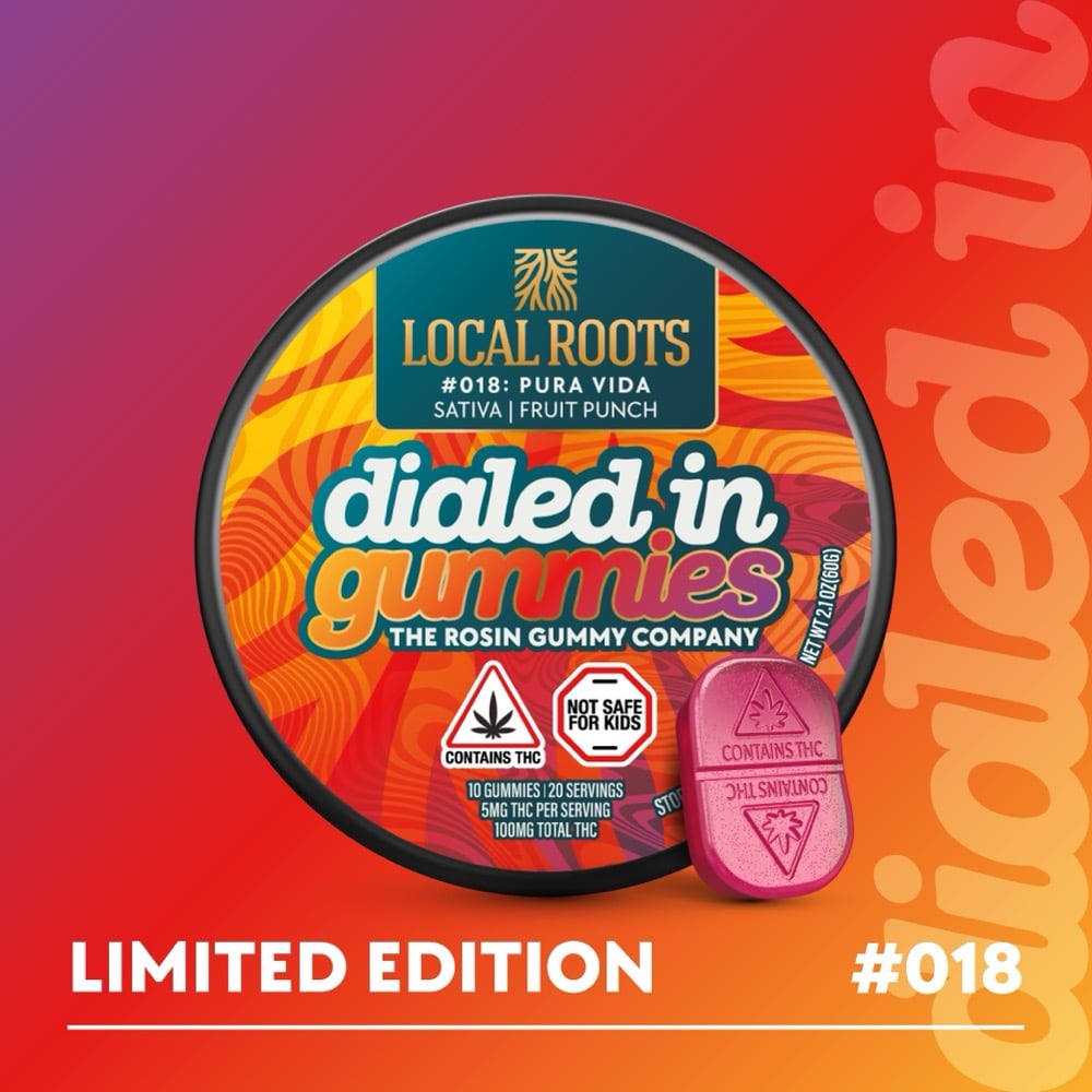 Dialed In - Fruit Punch x Pura Vida Limited Edition Rosin Gummies (100mg 20pk)