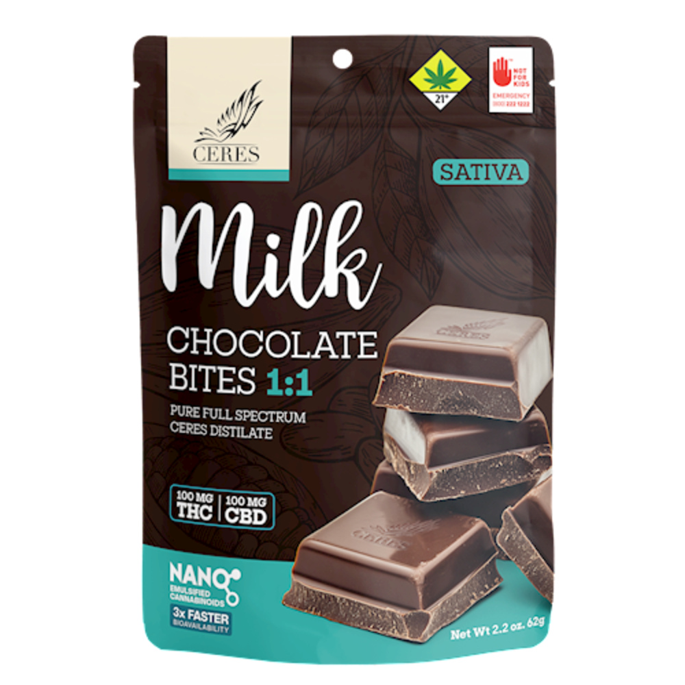 1:1 Milk Chocolate - Sativa (100mg CBD/100mg THC)