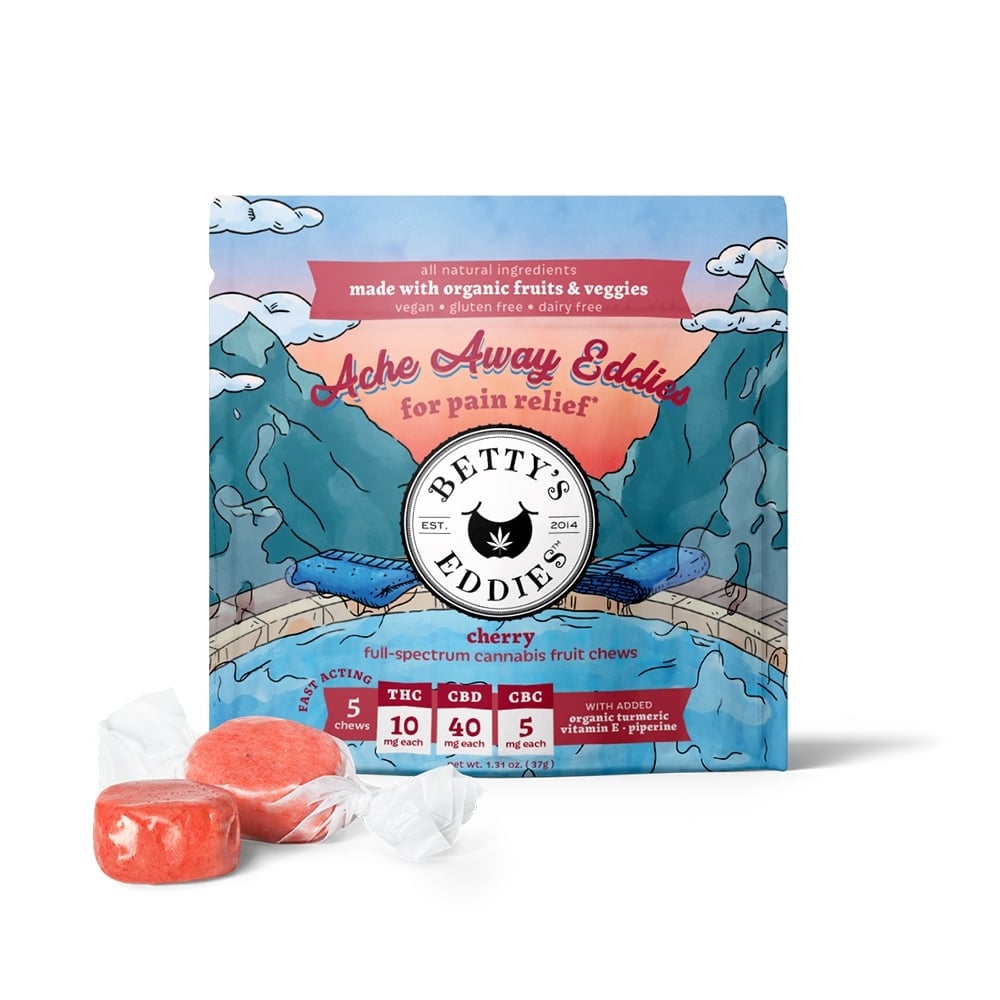 Ache Away Eddies - Cherry [5pk] (50mg THC/25mg CBD/25mg CBC)