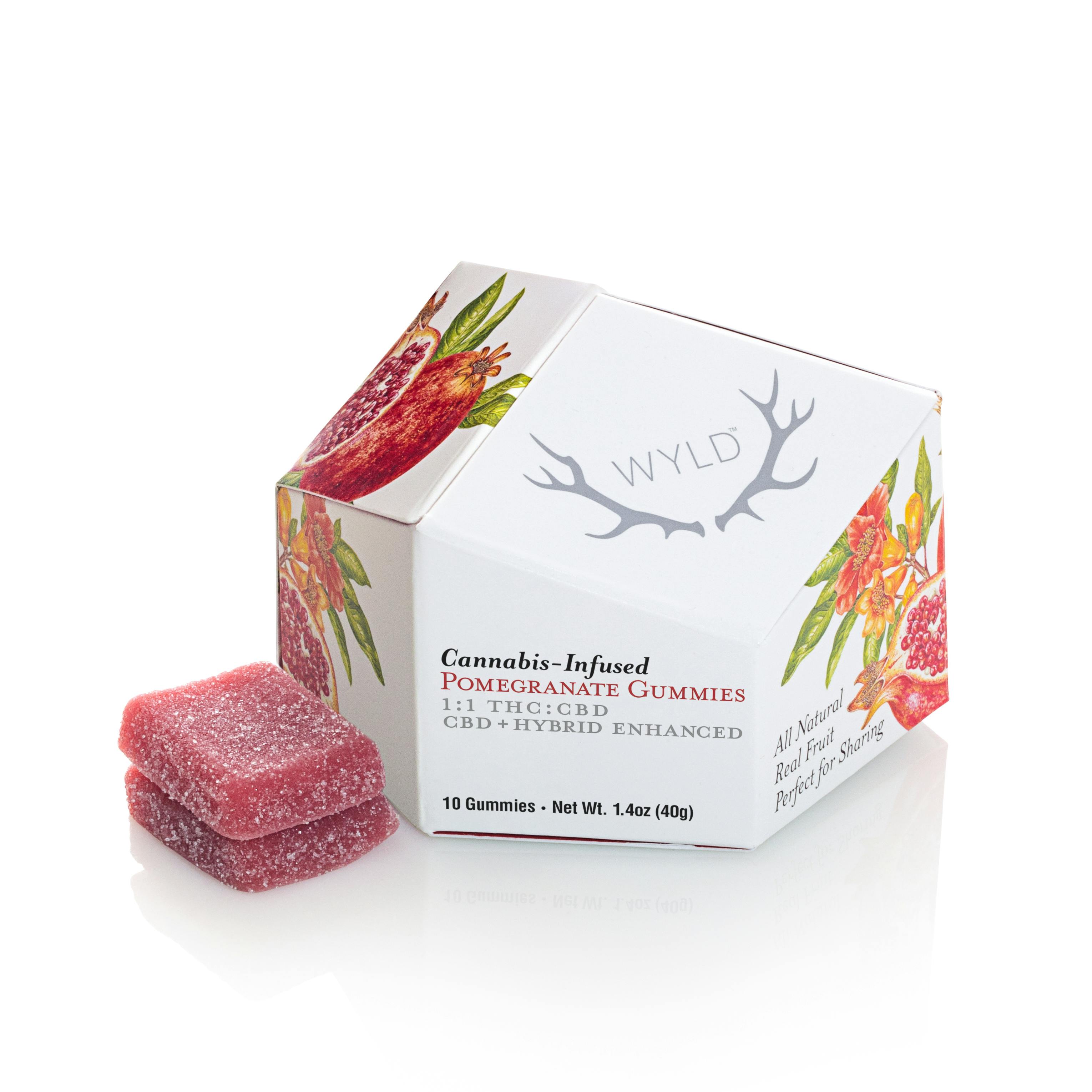 Pomegranate 1:1 CBD + Hybrid Enhanced Gummies | 100mgmg CBD
