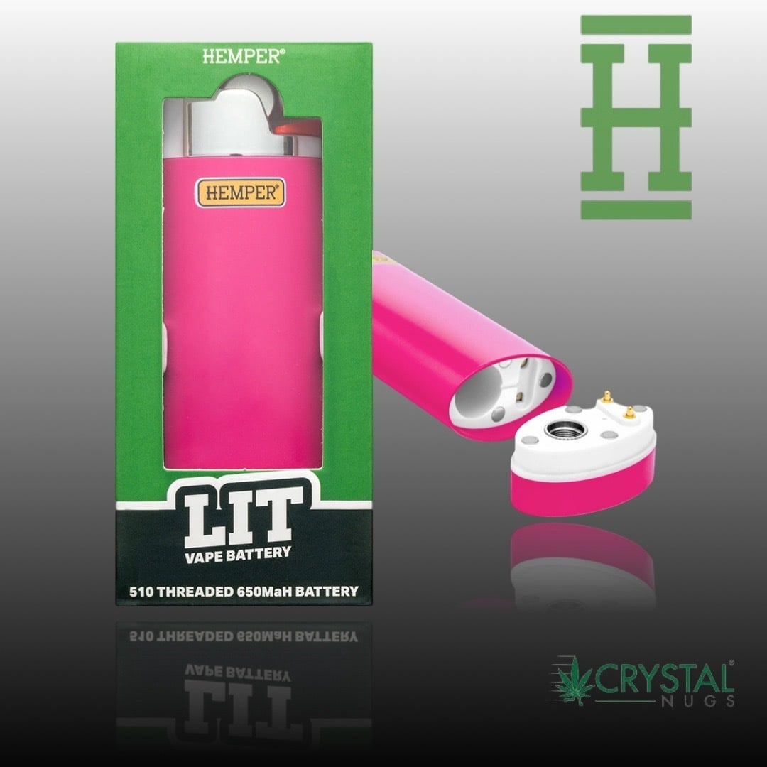 vape battery Shop Hemper - Lit Vape Battery - Pink
