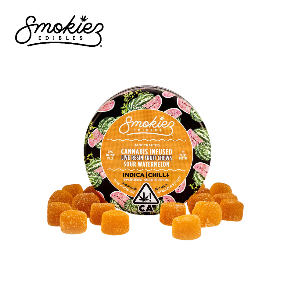 SOUR WATERMELON 100MG LIVE RESIN 20 PACK FRUIT CHEWS
