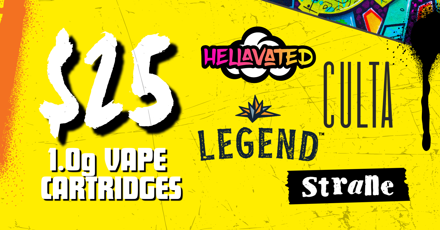 $25 Select 1.0g Vape Cartridges special