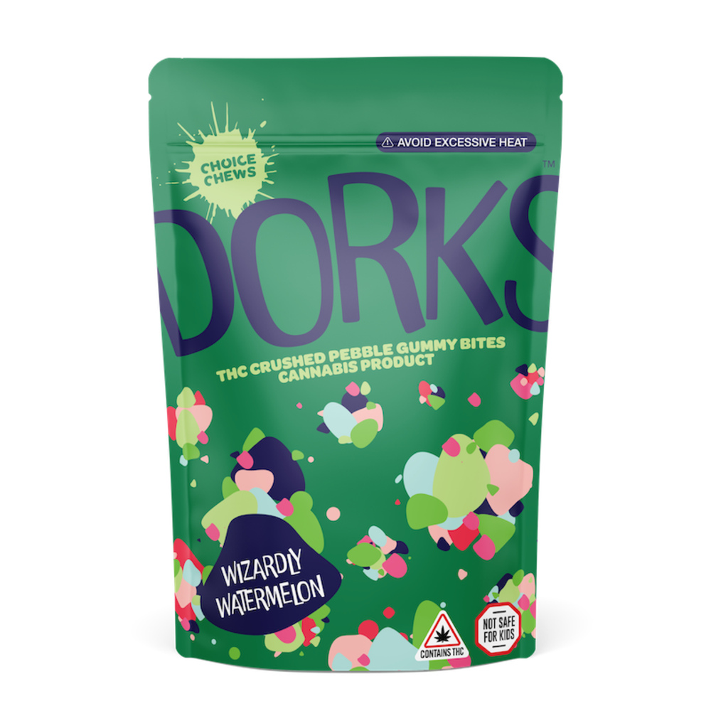 Choice Chews - Dorks Wizardly Watermelon Sativa Gummies (100mg 20pk) Choice Chews - Dorks Wizardly Watermelon Sativa Gummies (100mg 20pk)