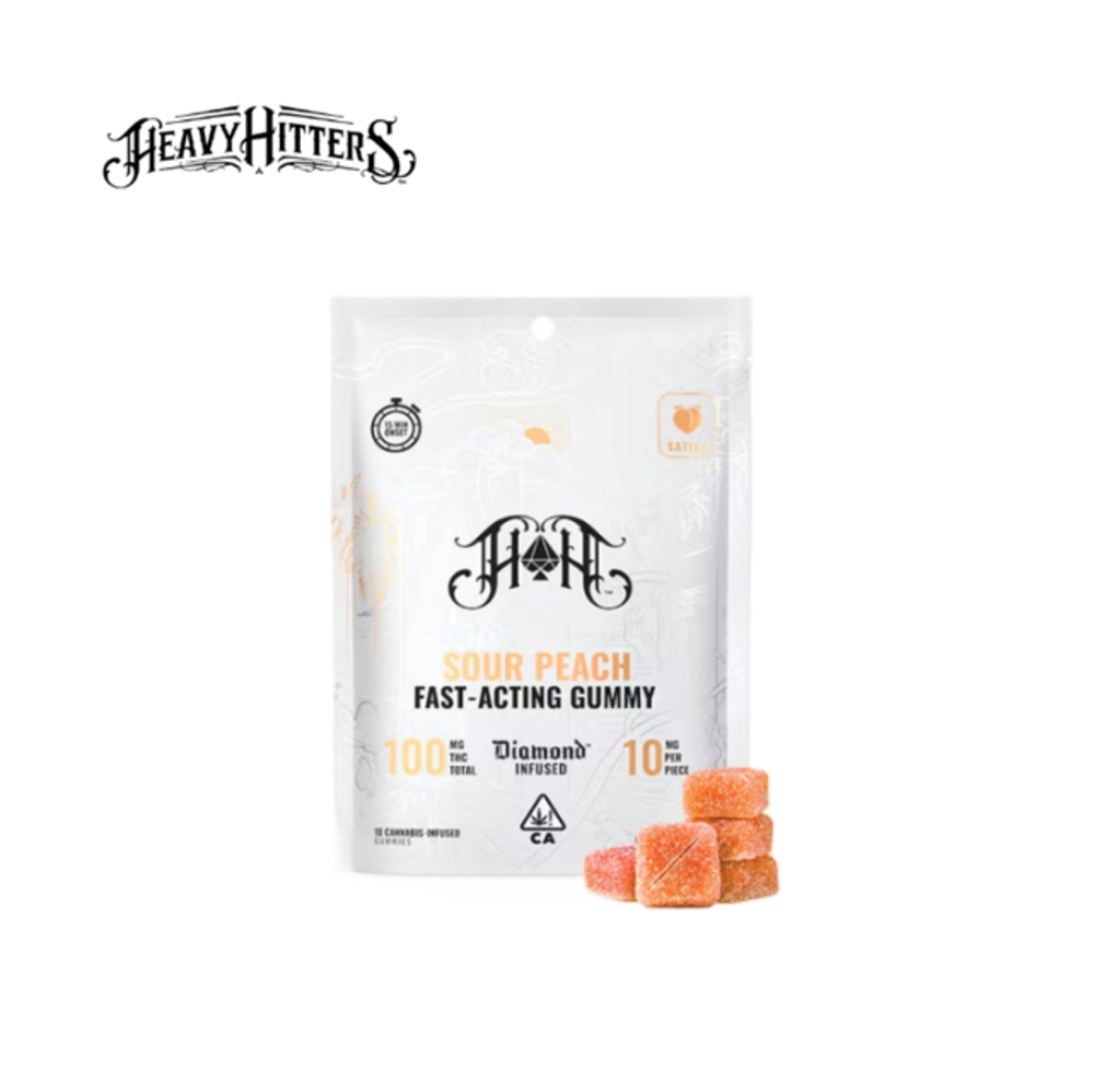 SOUR PEACH 100MG 10 PACK GUMMIES