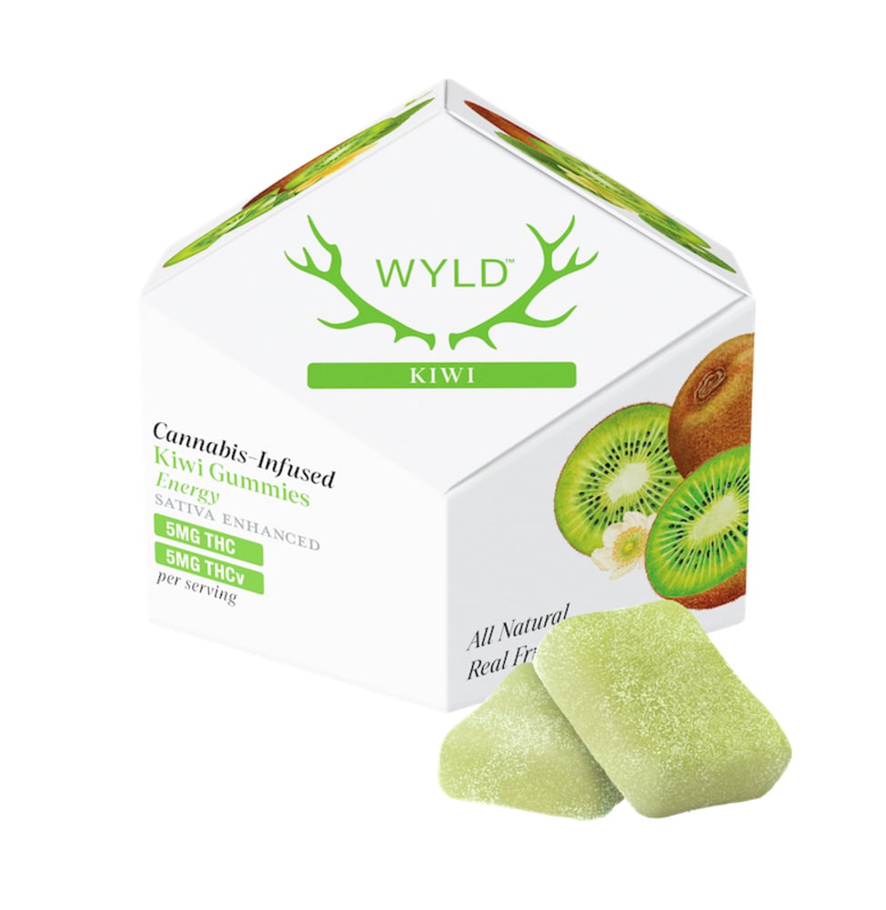 WYLD - Kiwi Sativa Enhanced THC:THCV Gummies (100mg 10pk) WYLD - Kiwi Sativa Enhanced THC:THCV Gummies (100mg 10pk)