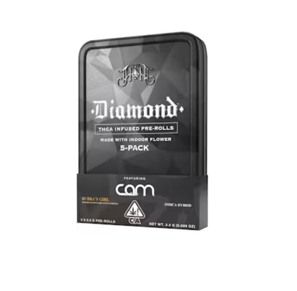 CAM: Bubba's Girl | Indica - Diamond THCA-Infused Pre-Rolls - 2.5G 5-Pack CAM: Bubba's Girl | Indica - Diamond THCA-Infused Pre-Rolls - 2.5G 5-Pack
