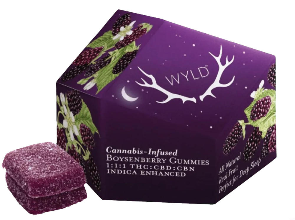Boysenberry 1:1:1 CBD:CBN + Indica Enhanced Gummies | 100mg THC:CBD:CBN