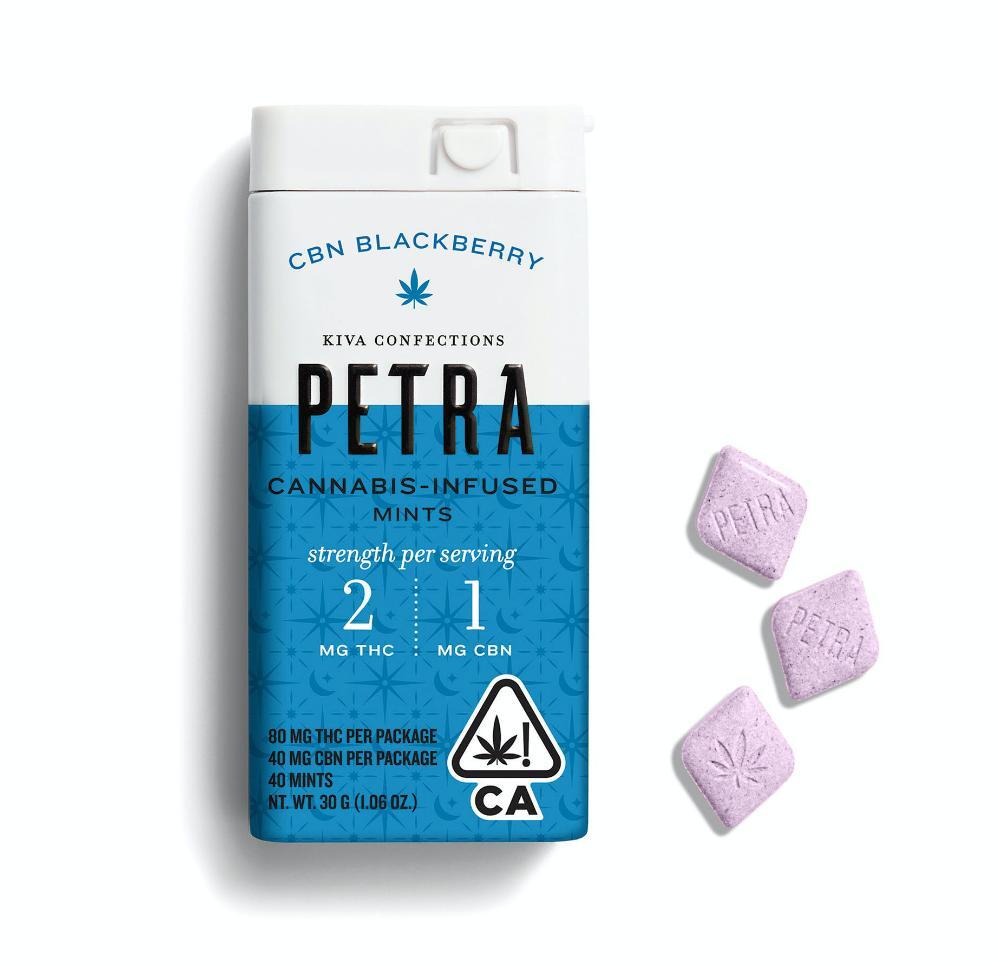 2mg : 1mg CBN Petra 'Blackberry' Mints 80mg THC : 40mg CBN total