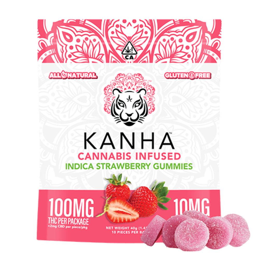 KANHA | Strawberry | Indica | 100mg THC | 10-pack