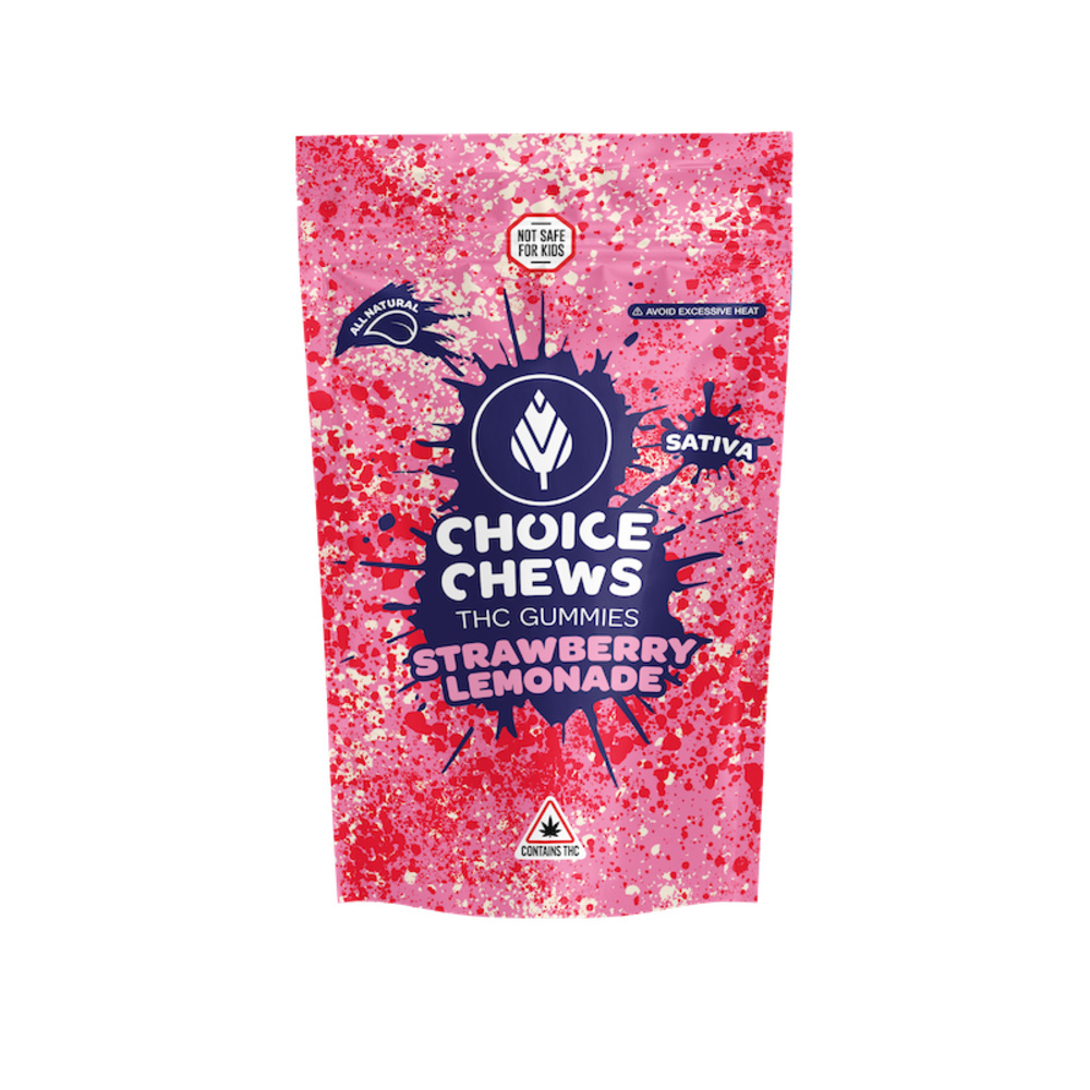 Choice Chews - Strawberry Lemonade Sativa Gummies (100mg 20pk)