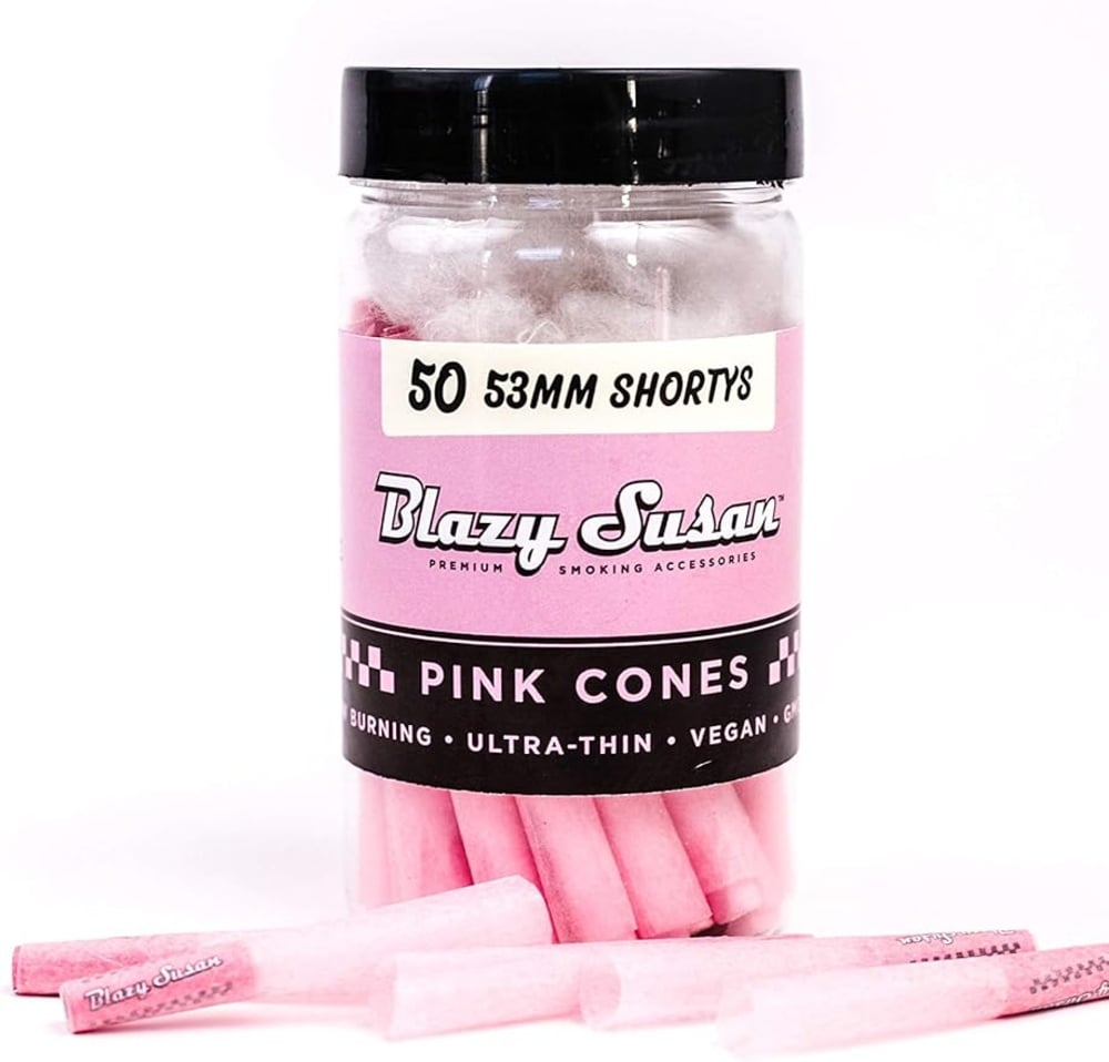 Blazy Susan | pink paper cones 1 1/4 | 50ct
