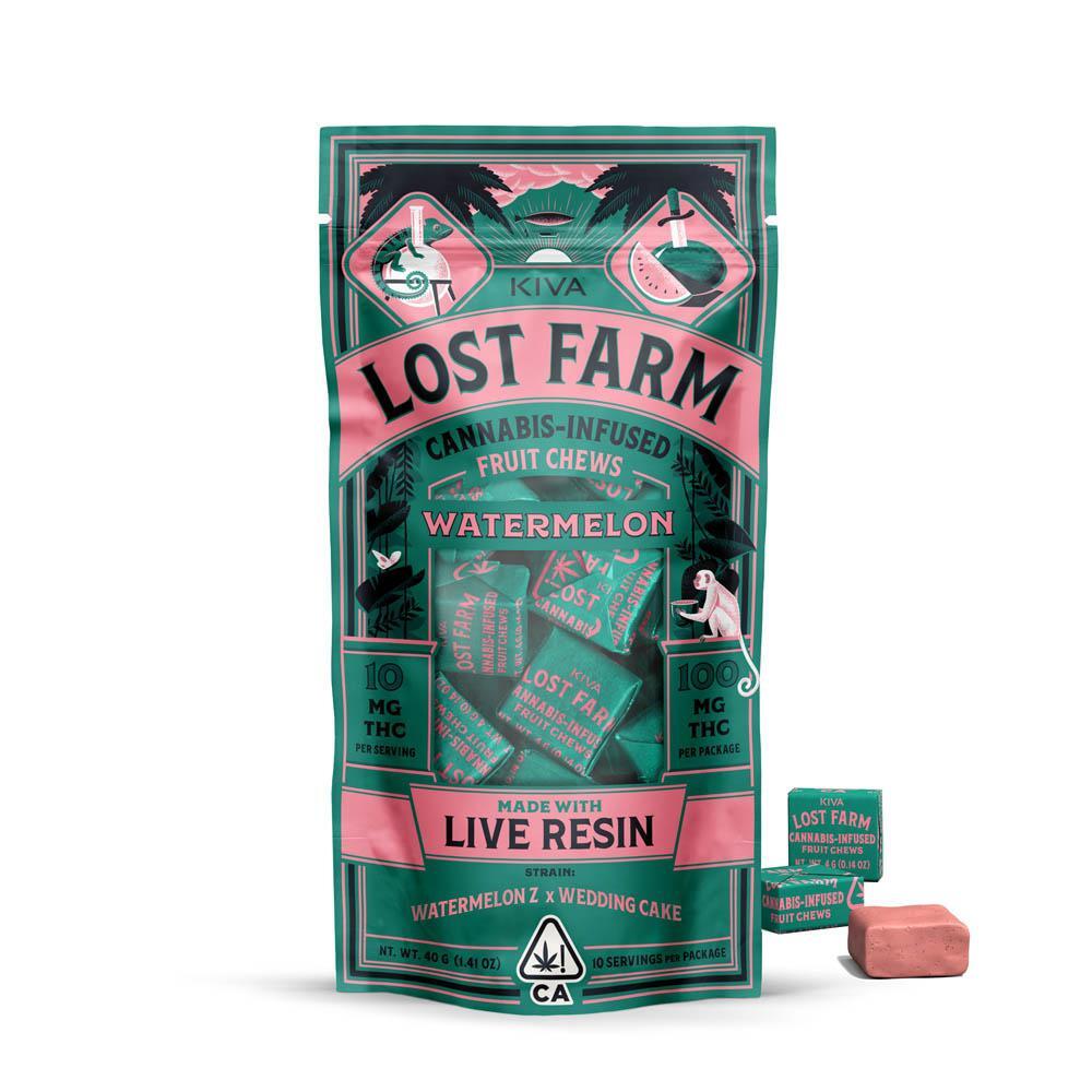 10mg Lost Farm 'Gelato x Watermelon' Live Resin Chews 100mg THC total