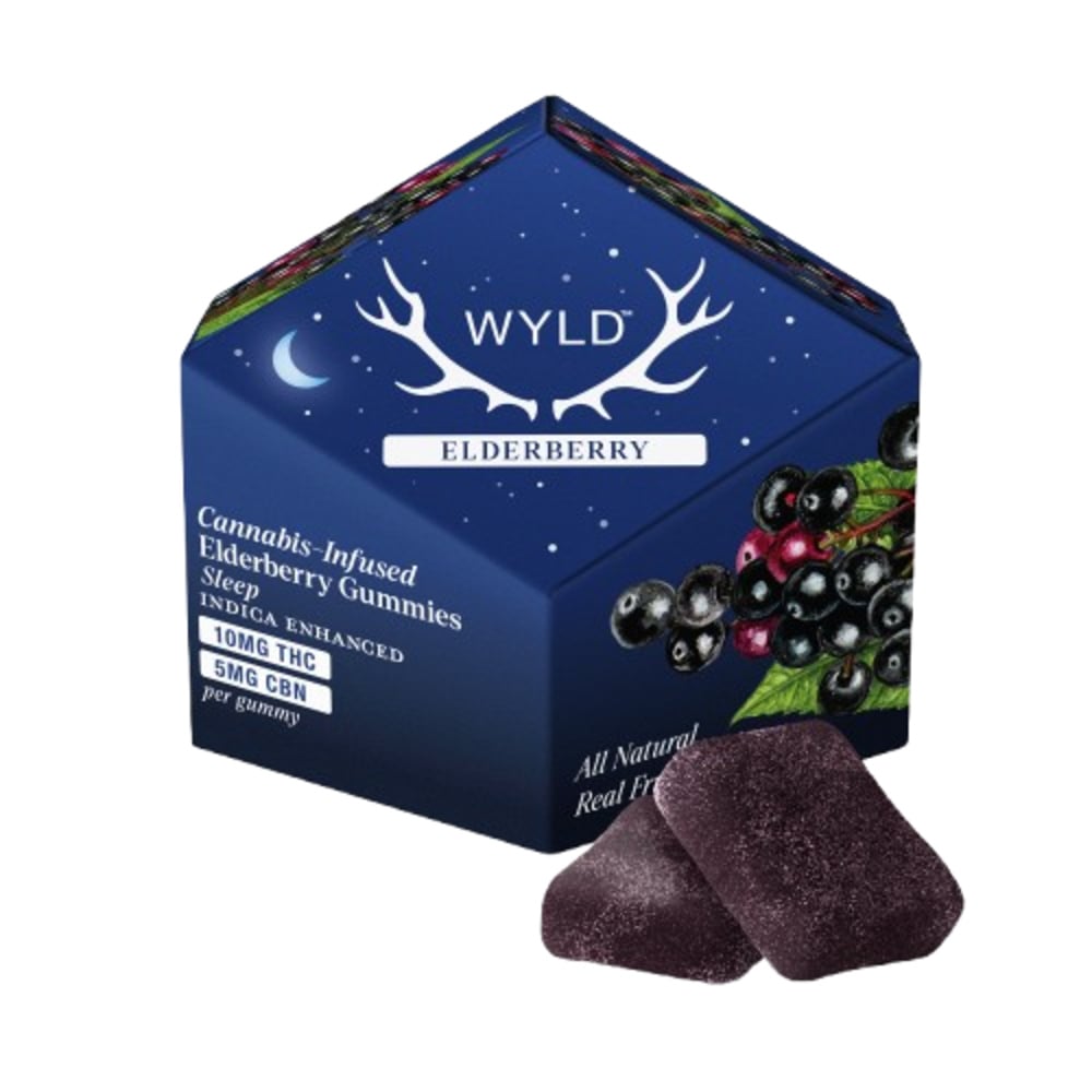 WYLD Elderberry 2:1 CBN + Indica Enhanced Gummies | 100mg THC:50mg CBN
