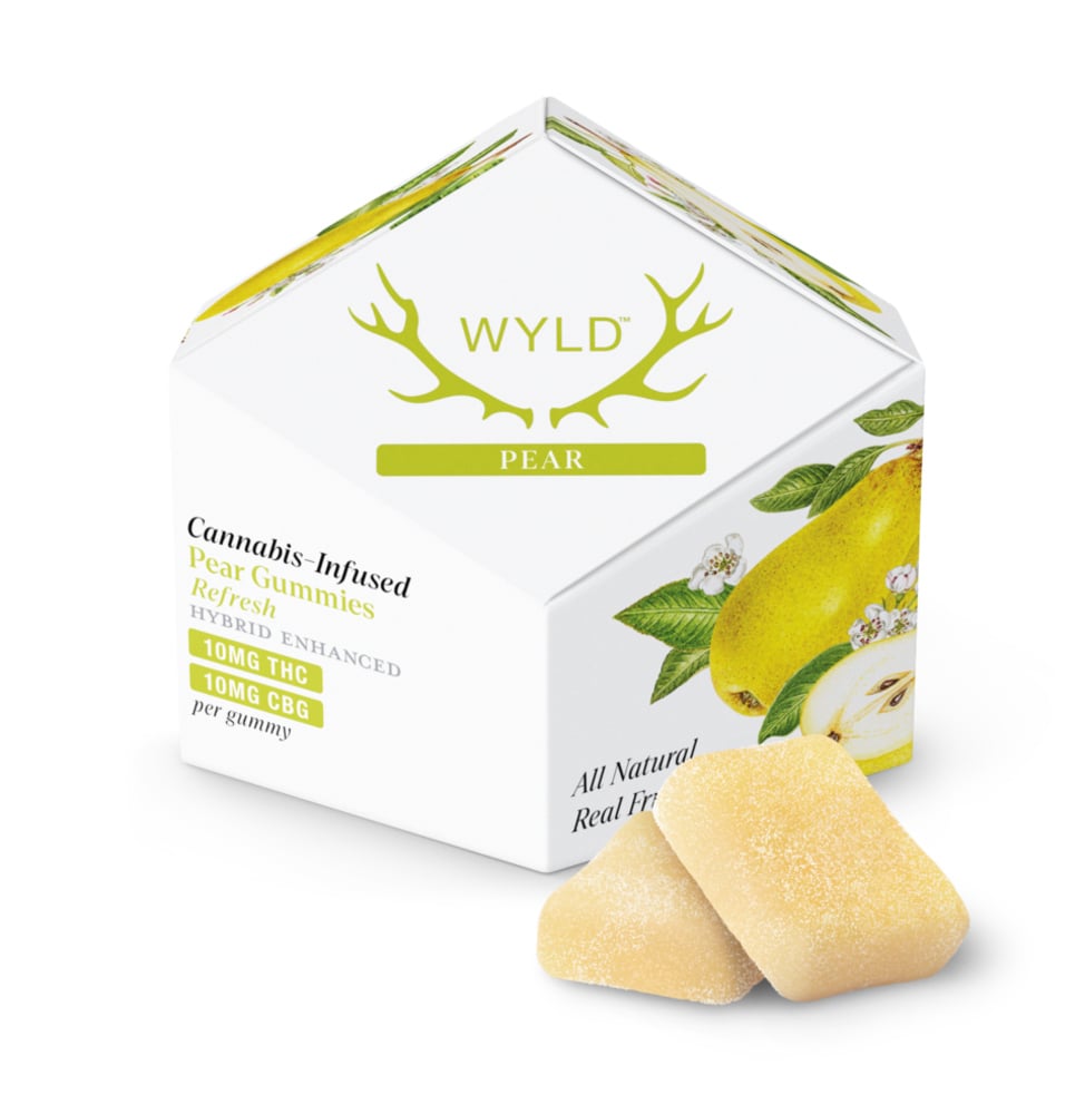 WYLD - Hemp Derived - Pear Gummies 10mg THC 10mg CBG 10pk