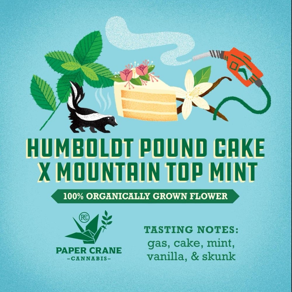 Paper Crane - Humboldt Pound Cake x Mountain Top Mint Pre-Roll (1g) product photo