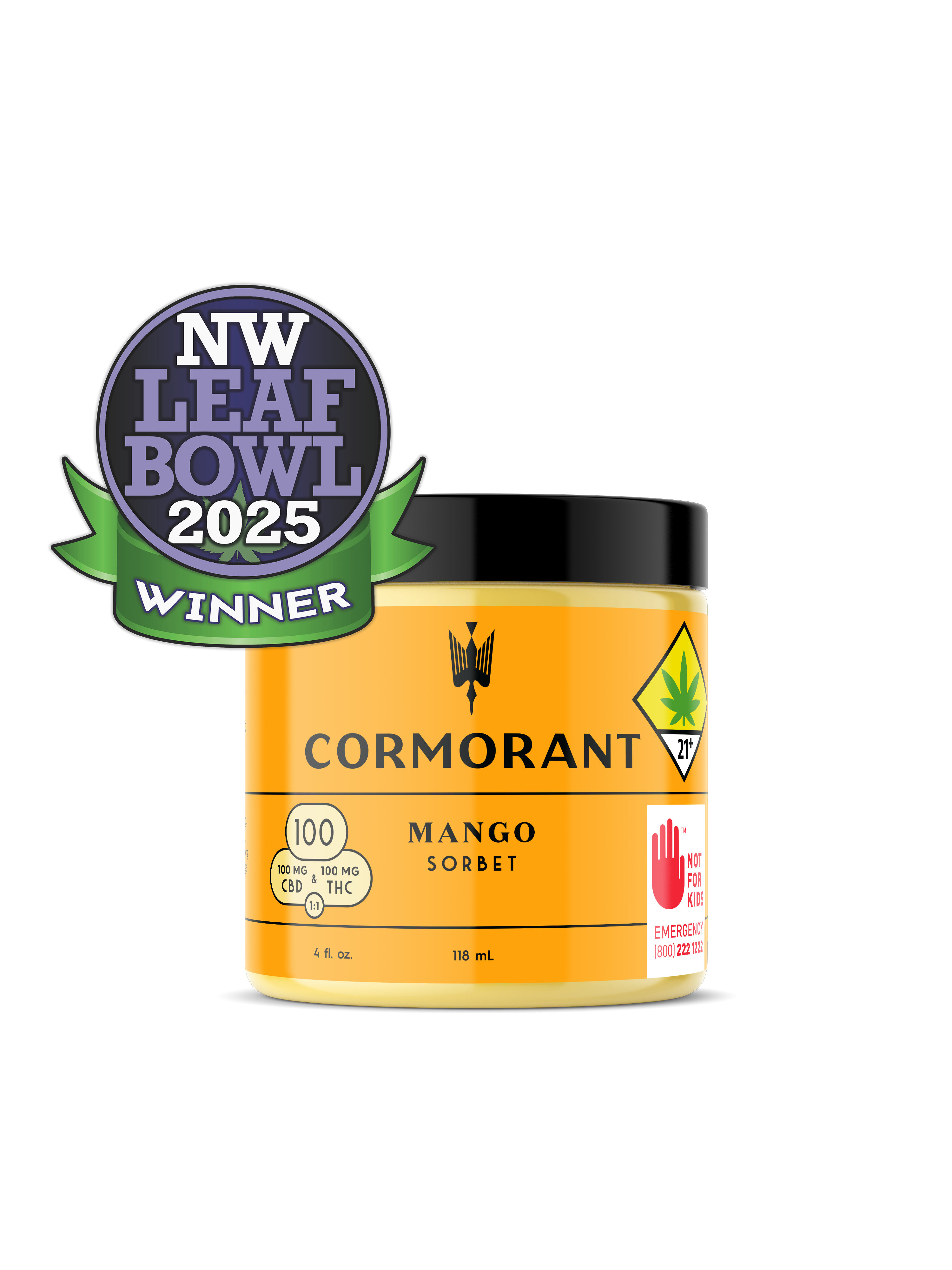 1:1 Mango Sorbet  [4oz] (100mg CBD/100mg THC)