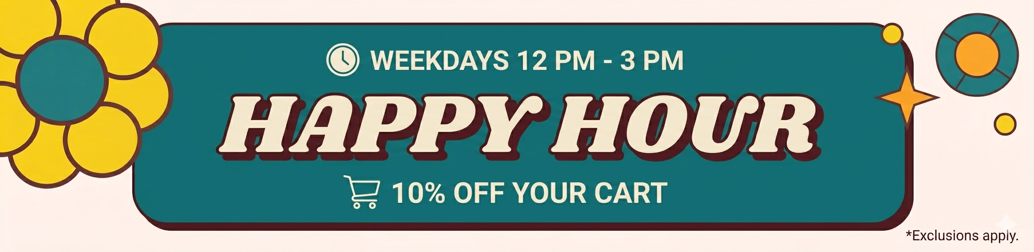 chillville dc happy hour - weekdays 12-3pm - 10% off total cart