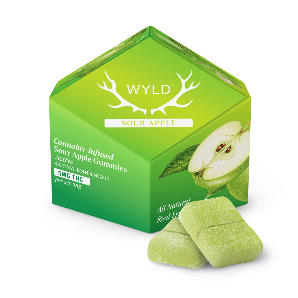 WYLD - Sour Apple Sativa Enhanced Gummies (100mg 10pk)