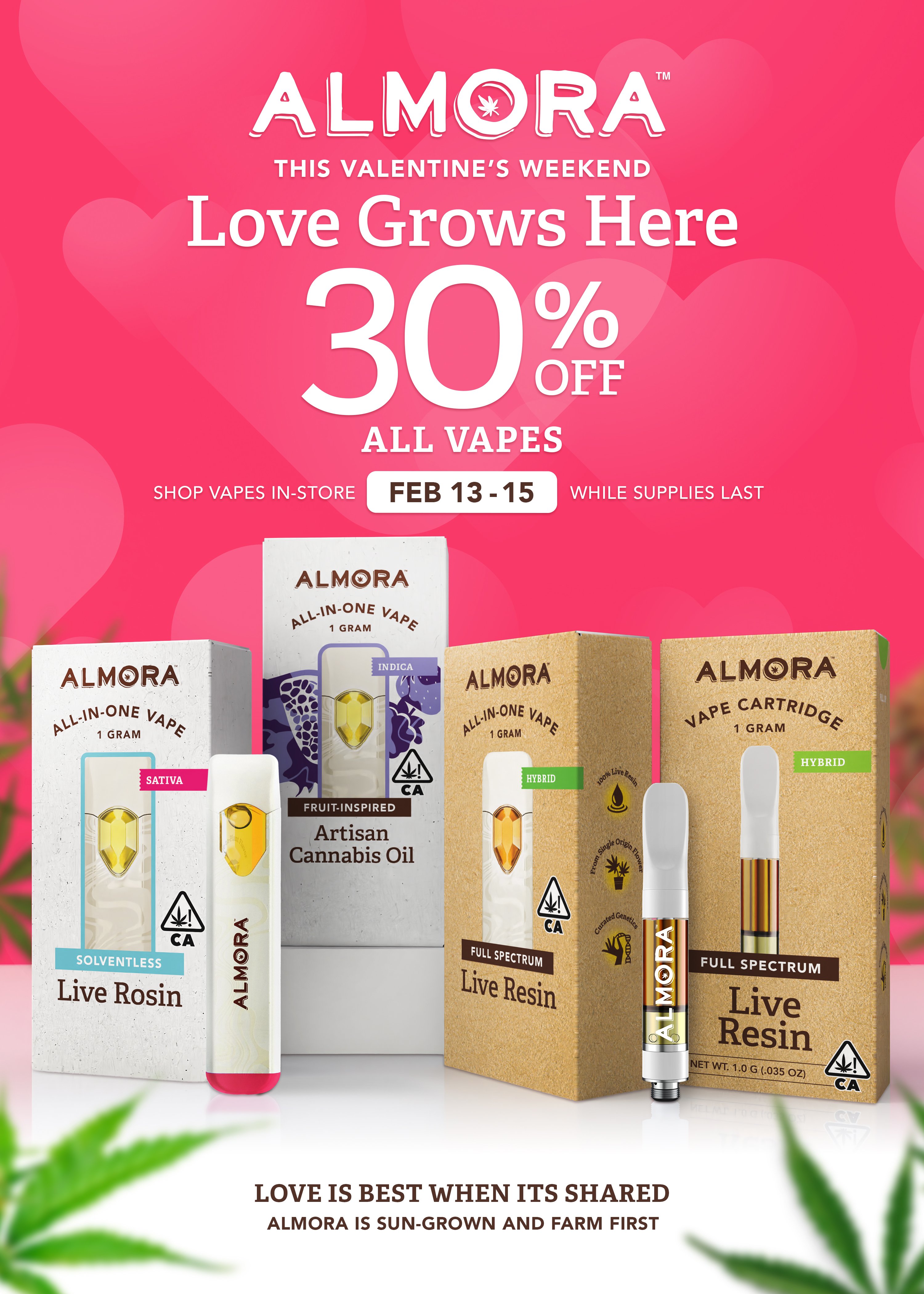 Almora Valentines day Weekend 30% special