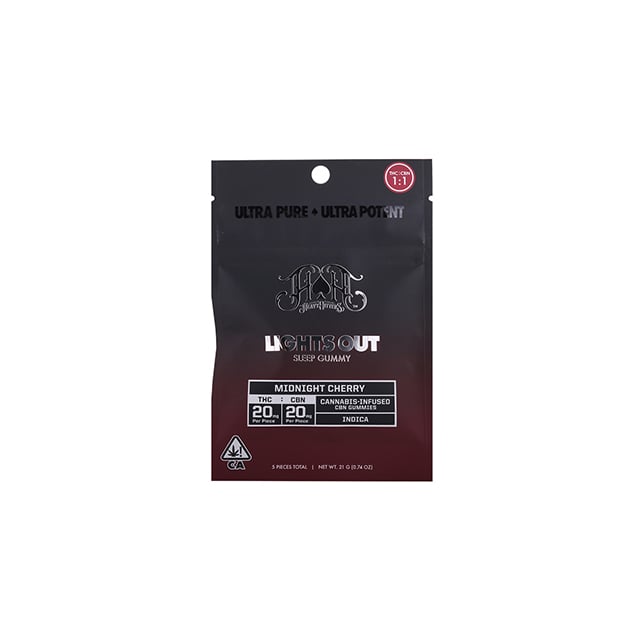 Midnight Cherry Lights Out Sleep Gummies | 100mg THC - 100mg CBN