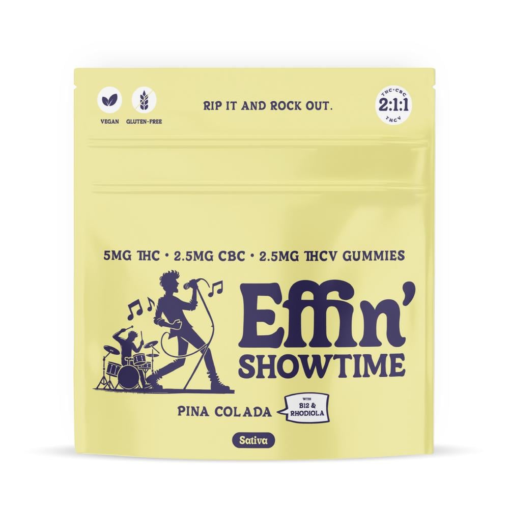 Effin' - Showtime Pina Colada Sativa 2:1:1 Soft Chews (100mg 20pk) Effin' - Showtime Pina Colada Sativa 2:1:1 Soft Chews (100mg 20pk)