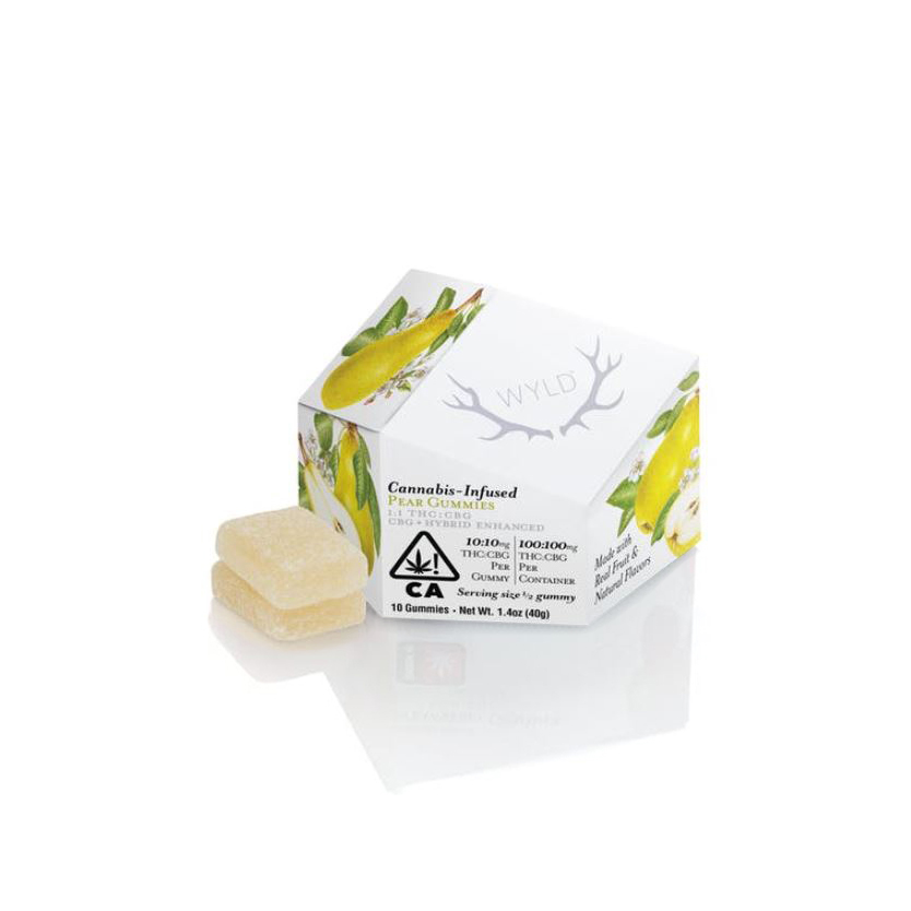 Pear 1:1 CBG + Hybrid Enhanced Gummies (100mg THC:100mg CBG)
