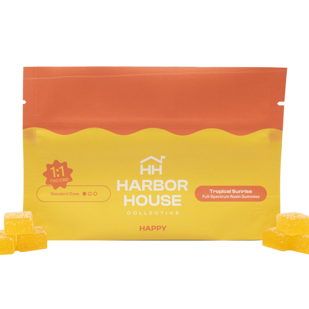 Harbor House Collective - Tropical Sunrise THC:CBD Rosin Gummies (100mg 20pk)