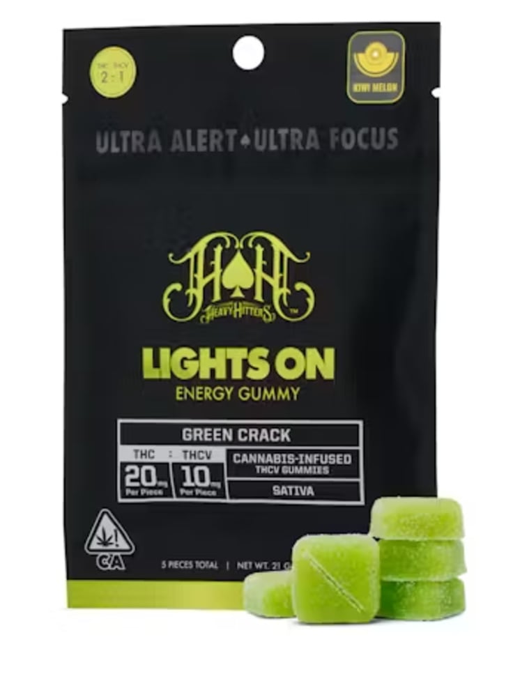 Green Crack Lights On Energy Gummies | 100mg THC - 50mg THCV