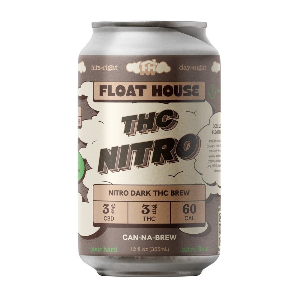 Float House - Hemp Derived THC Nitro Dark Brew 12oz (3mg THC 3mg CBD)