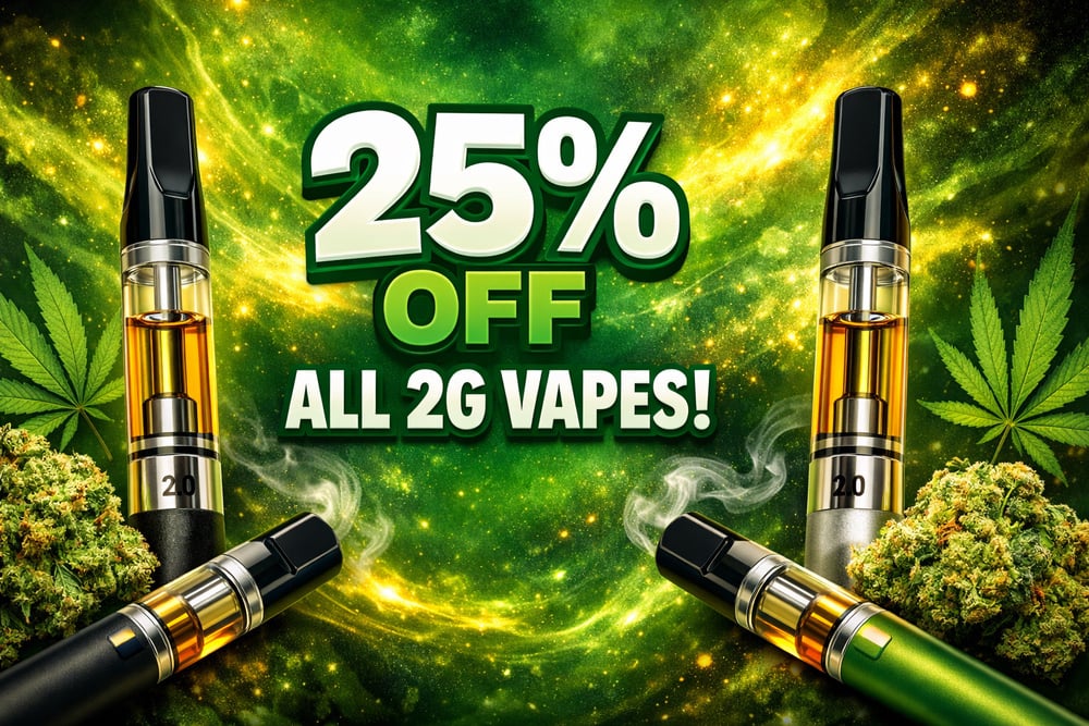 25% OFF ALL 2G VAPES! special