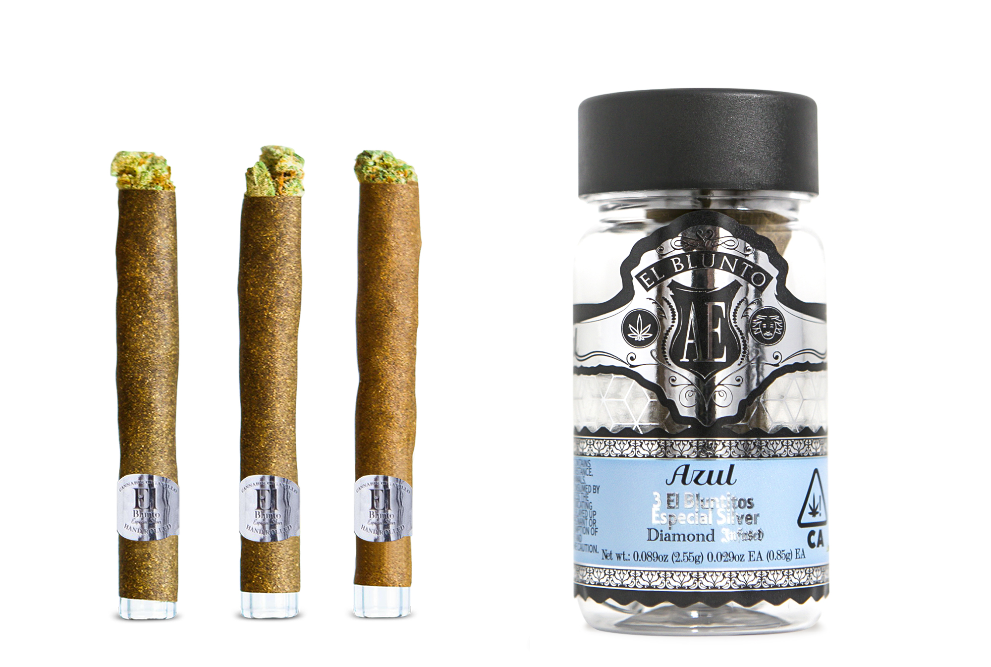 El Bluntito Especial Silver 3pk - Azul | Indica | Diamond Infused [3 x 85g]