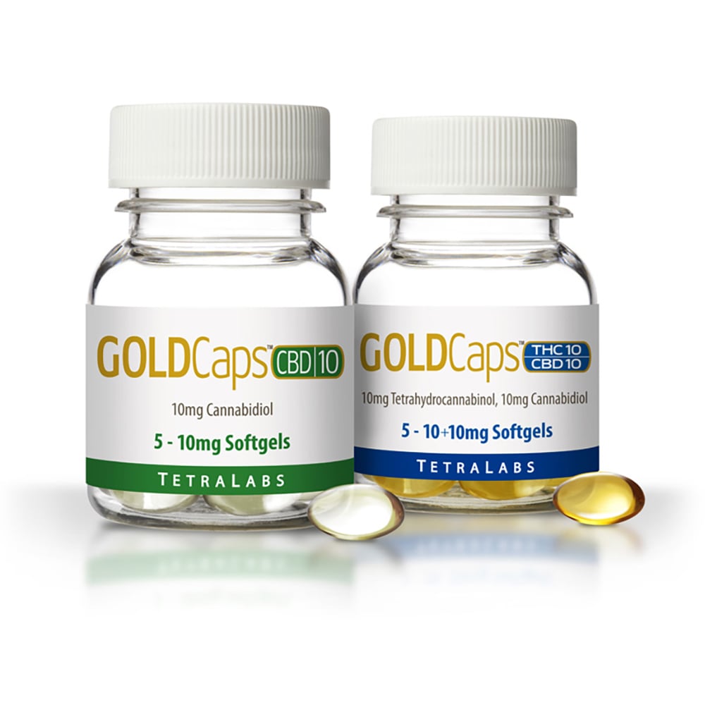 CBD (10mg) Tetra Labs GoldCaps Softgel Capsules Jane