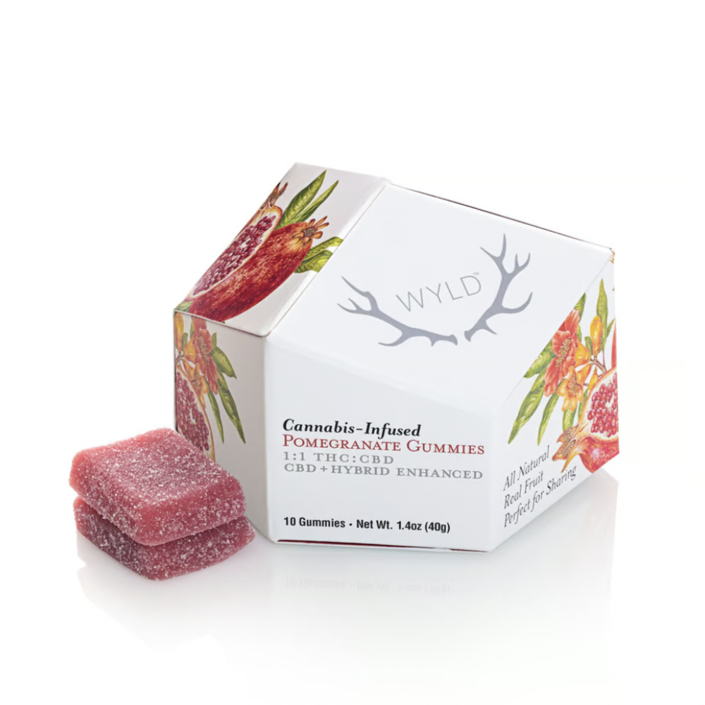 Pomegranate 1:1 CBD + Hybrid Enhanced Gummies (100mg THC:100mg CBD)