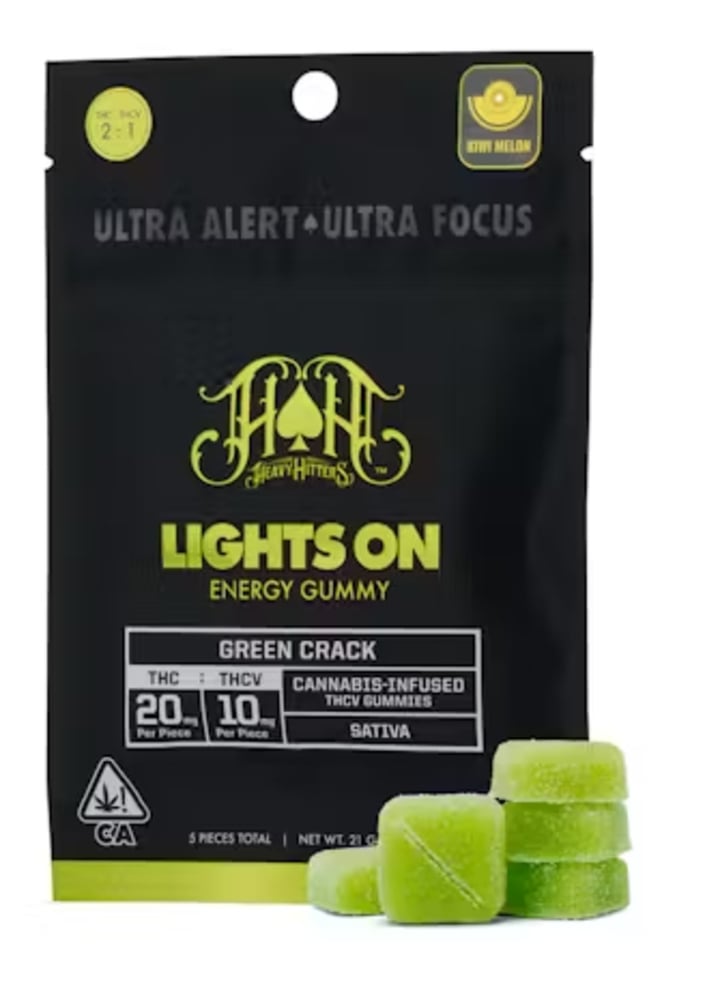 Green Crack Lights On Energy Gummies | 100mg THC - 50mg THCV