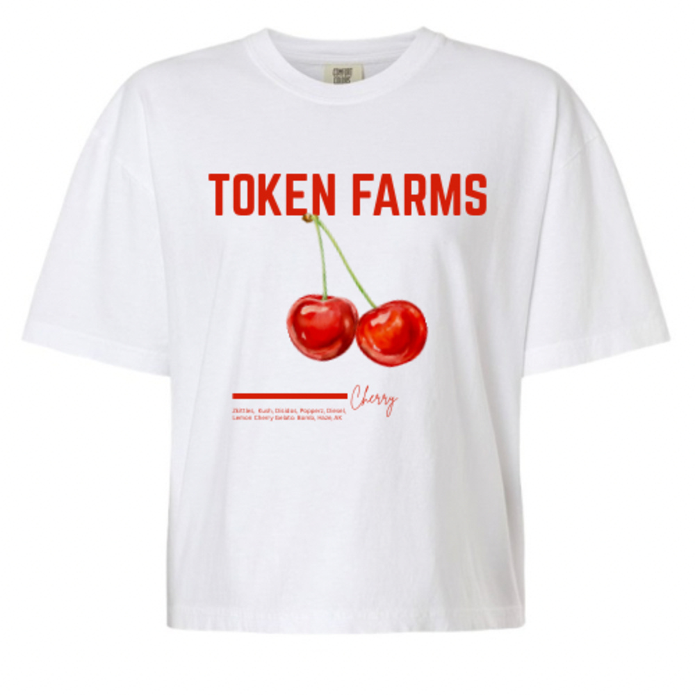 White Cherry Crop Shirt | M