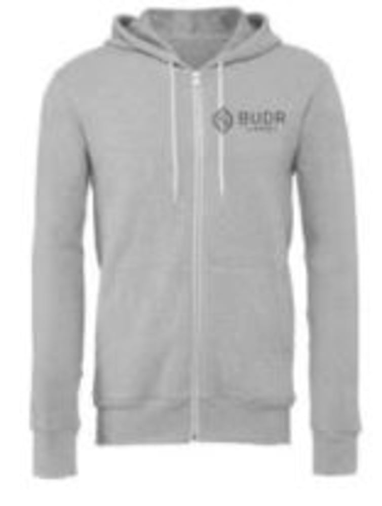 Zip-Up Grey Hoodie L