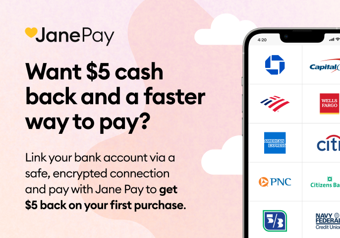 Get $5 back on your first Jane Pay purchase (powered by Aeropay). Your reward is paid via ACH to your linked bank account within 7-10 business days. Track it anytime at pay.aero.inc/hi under Activity. Questions? Contact Aeropay at support@aeropay.com.