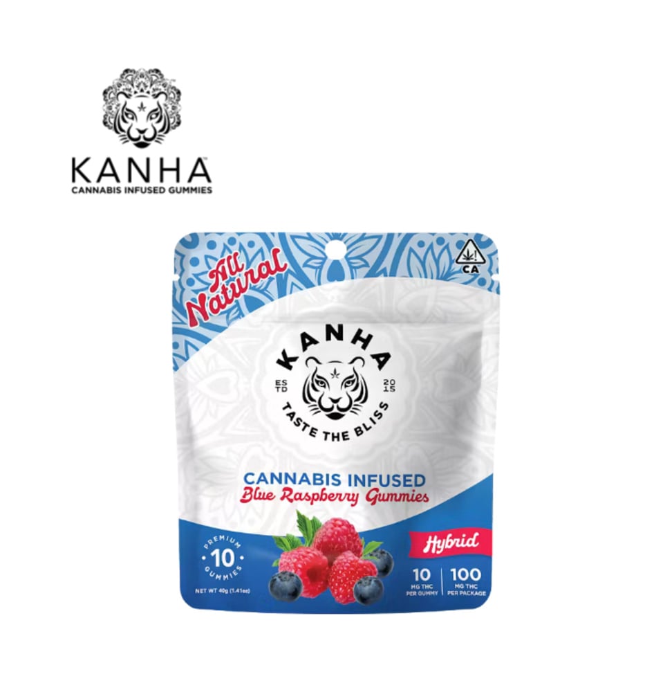 BLUE RASPBERRY 100MG 10 PACK GUMMIES