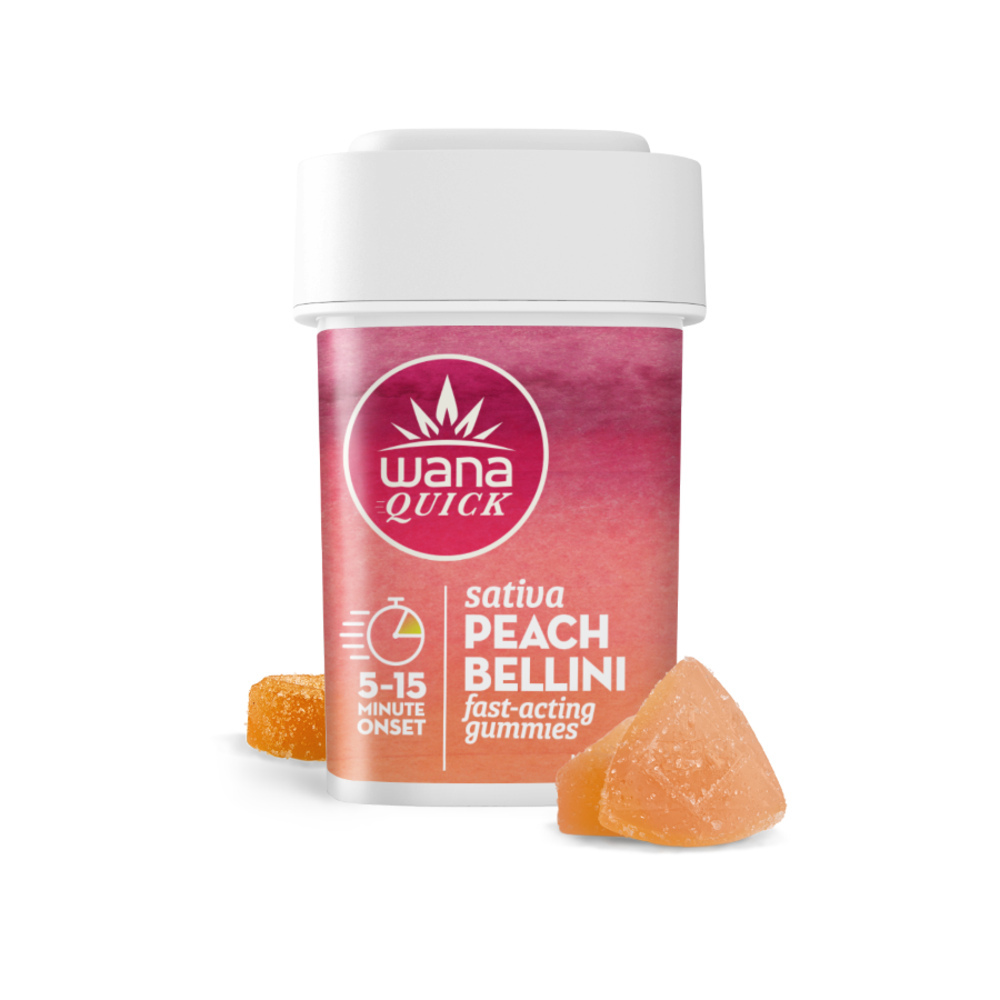 Wana - Peach Bellini Sativa Fast-Acting Gummies (100mg 20pk)